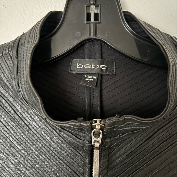 RARE Bebe Genuine Leather Perforated Gorgeous Jacket with some stretch - Picture 6 of 13